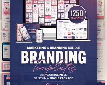 1250+ Full Branding Kit,  All-in-One Bundle, DIY Templates, Starter Kit, Business Marketing Templates, Canva Templates, BIG Bundle