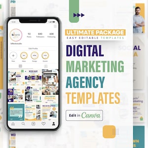 Digital Marketing Agency Canva Templates: Social Media Kit