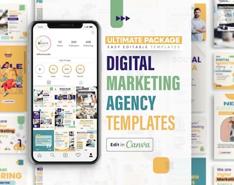 Digital Marketing Agency Canva Templates: Social Media Kit