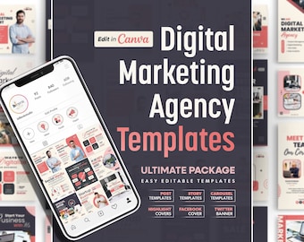 Digital Marketing Agency Instagram Templates: Ultimate Canva Bundle