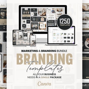 1250 plantillas de marca empresarial de Canva: Kit para redes sociales