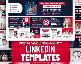 LinkedIn Marketing Templates for Agencies: Canva Editable (Digital Download, 100 Designs)