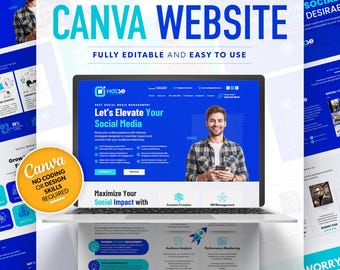 Social Media Template für die Website: Bearbeitbares Canva Design