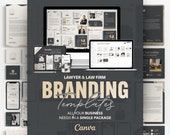 Law Firm Branding Kit: Social Media, Logos, Letterhead - Canva Templates