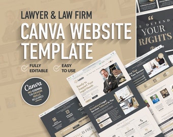 Law Firm Website Template: Modern Legal Landing Page (Canva)