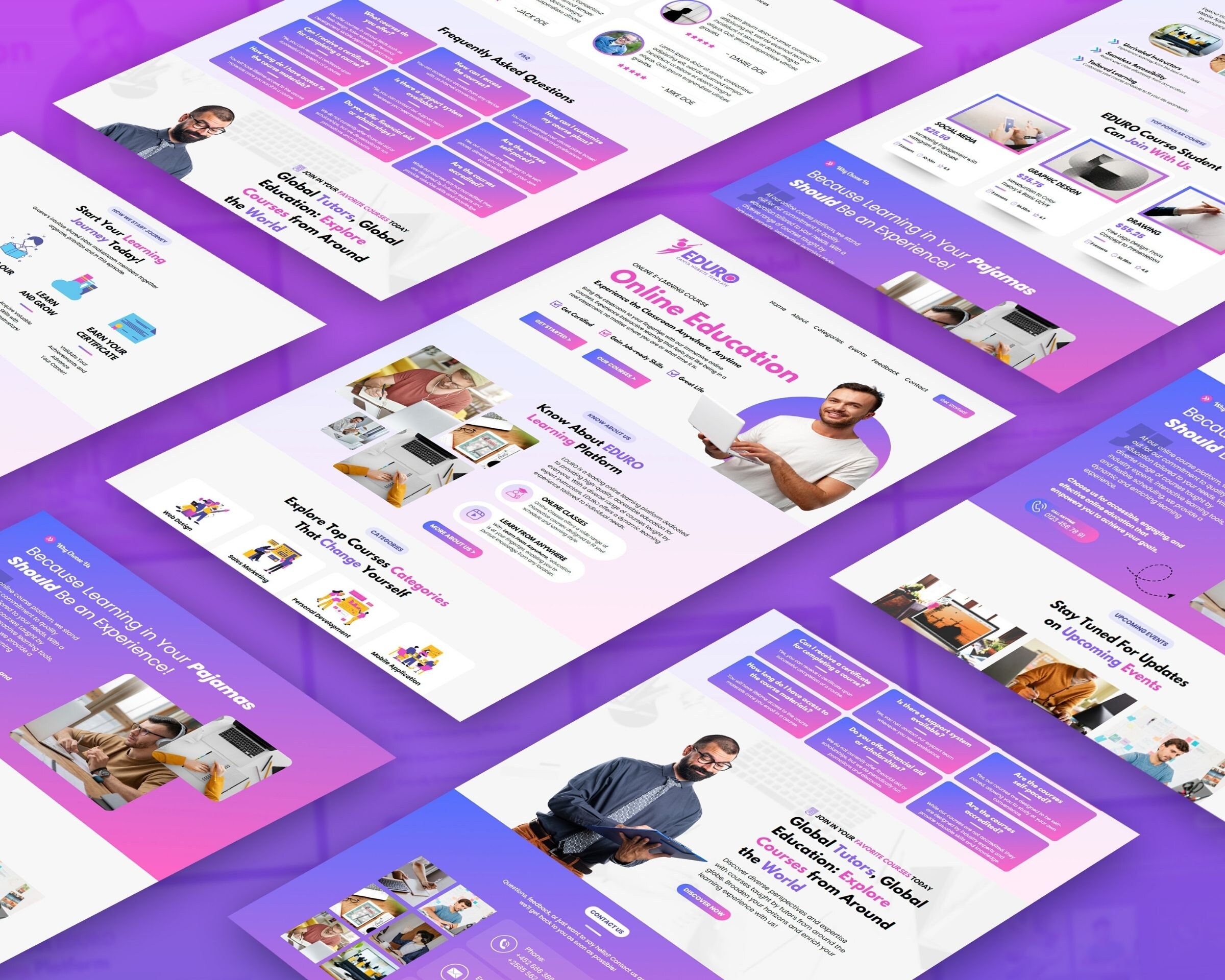 Online Course Canva Website Template, Online Courses Website Template ...