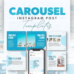 Instagram Carousel Templates, Blue Carousel Design, Engagement Booster Puzzle, Fully Editable Carousel Templates, Canva Templates,