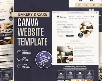 Bakery & Cake Canva Website Template: Modern One-Page Design