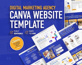 Canva Website Template: Digital Marketing Agency Landing Page (Digital Download)