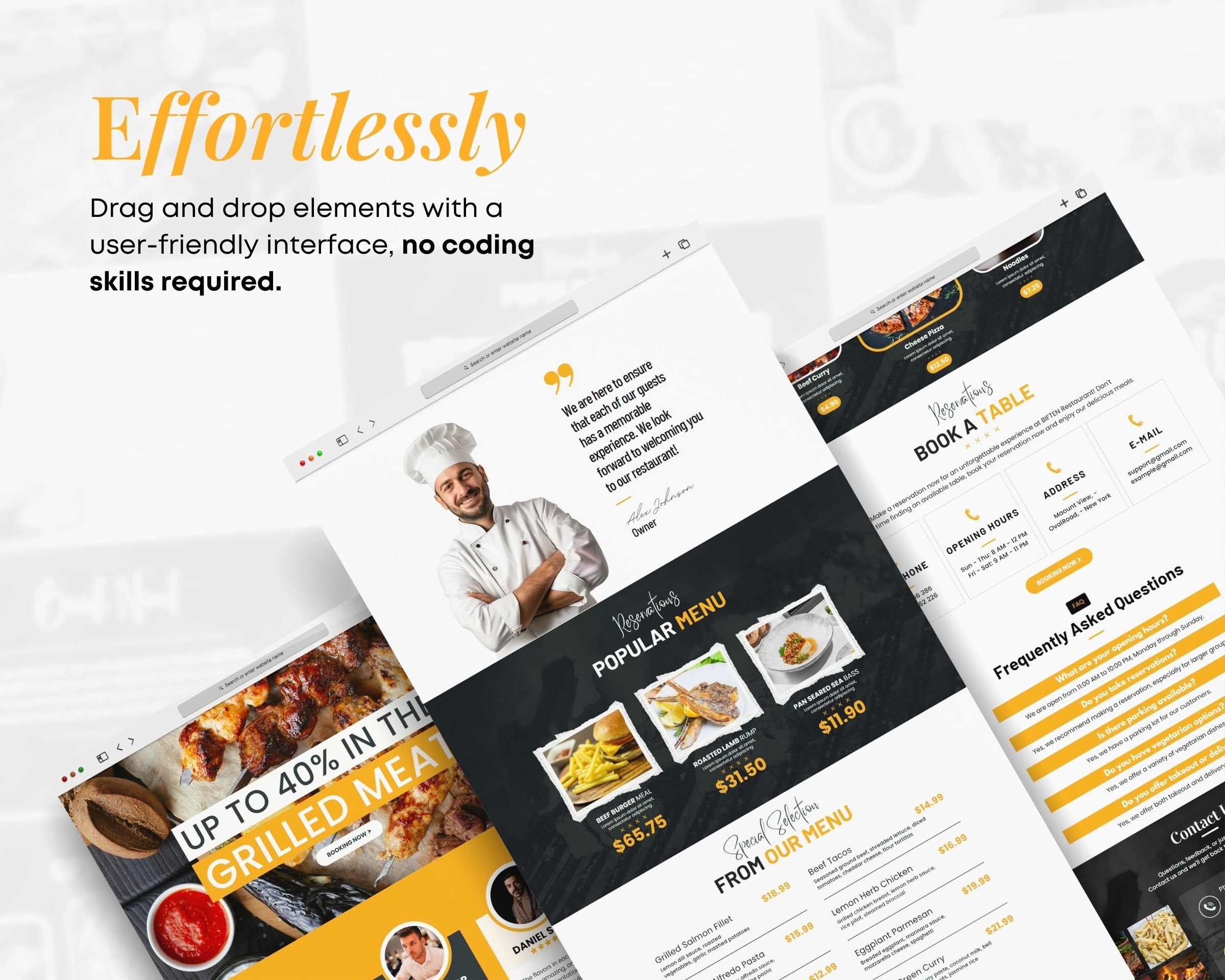 Restaurant Canva Website Template: Food Blogger Landing Page - Etsy