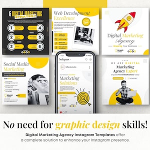 Digital Marketing Agency Canva Templates: Social Media Branding - Etsy