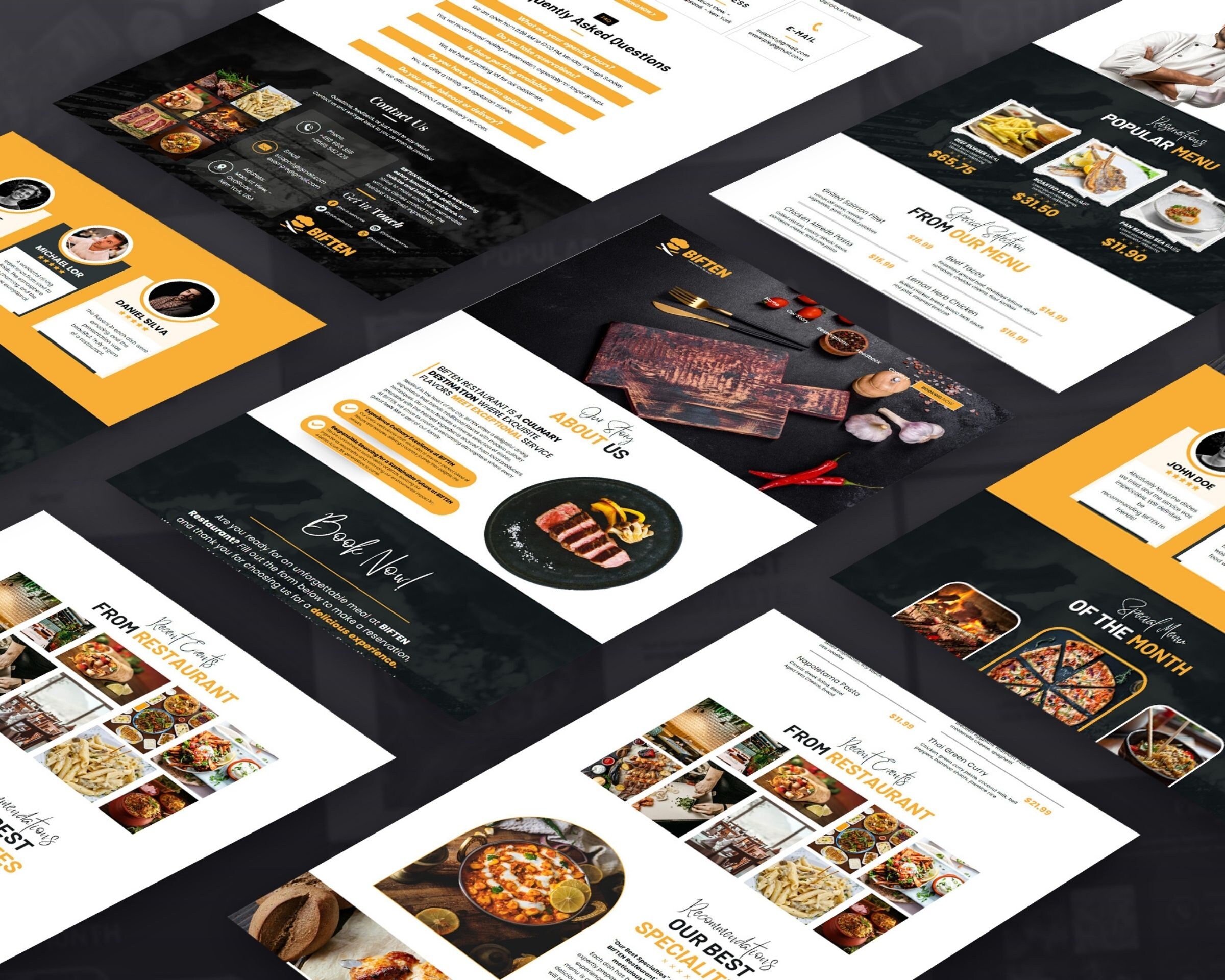 Restaurant Canva Website Template: Food Blogger Landing Page - Etsy