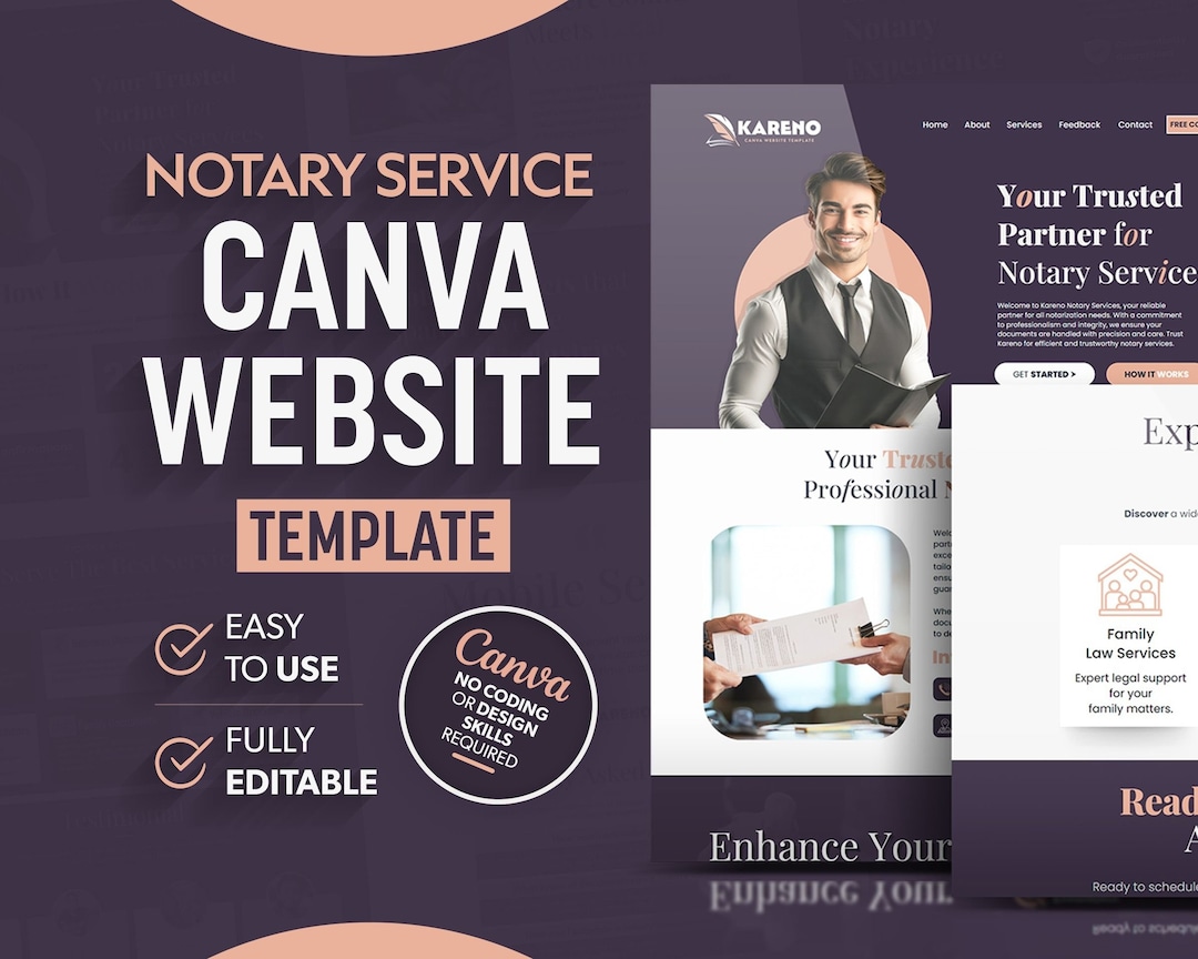 Notary Website Template Notary Service Canva Website Notary Marketing Notary Website Template Notary Service Canva Website Notary Marketing