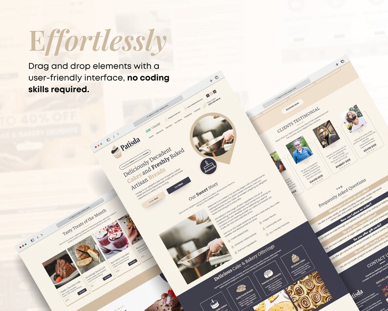 Bakery & Cake Canva Website Template: Modern One-Page Design image 7