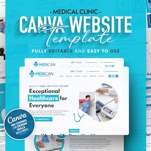Plantilla de sitio web para clínica médica: Diseño Canva fácil de editar