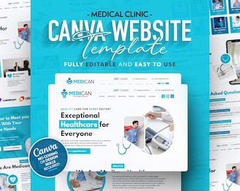 Plantilla de sitio web para clínica médica: Diseño Canva fácil de editar