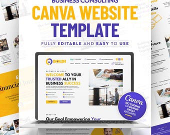 Consultant Website Template: Editable Canva Design (13-Page)