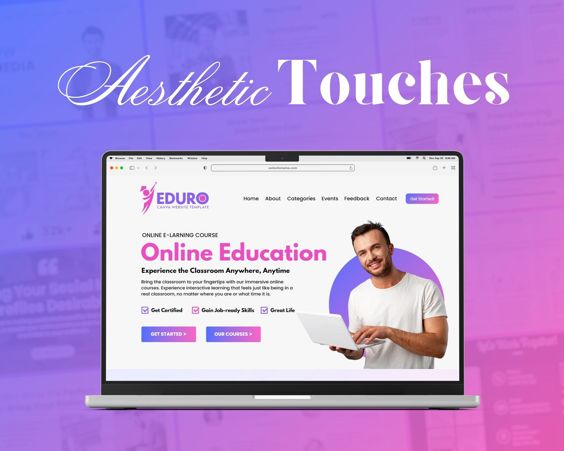 Online Course Canva Website Template, Online Courses Website Template ...
