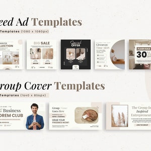 Pu&ograve; includere: Una collezione di modelli di social media per promuovere aziende e prodotti. I modelli presentano un'estetica minimalista con colori neutri ed elementi naturali. I modelli sono progettati per l'uso su Instagram e Facebook.