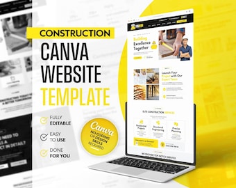 Modèle de site Web d'entreprise de construction Canvas