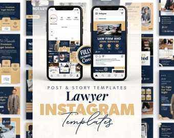 Law Firm Instagram Templates: Attorney Social Media Kit (Canva)