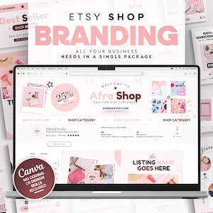 Etsy Shop Bundle, Etsy Shop Branding Kit, Pink-Themed Branding Kit, Etsy Shop Banner, Etsy Success Kit, Etsy Shop Design, Store Cover