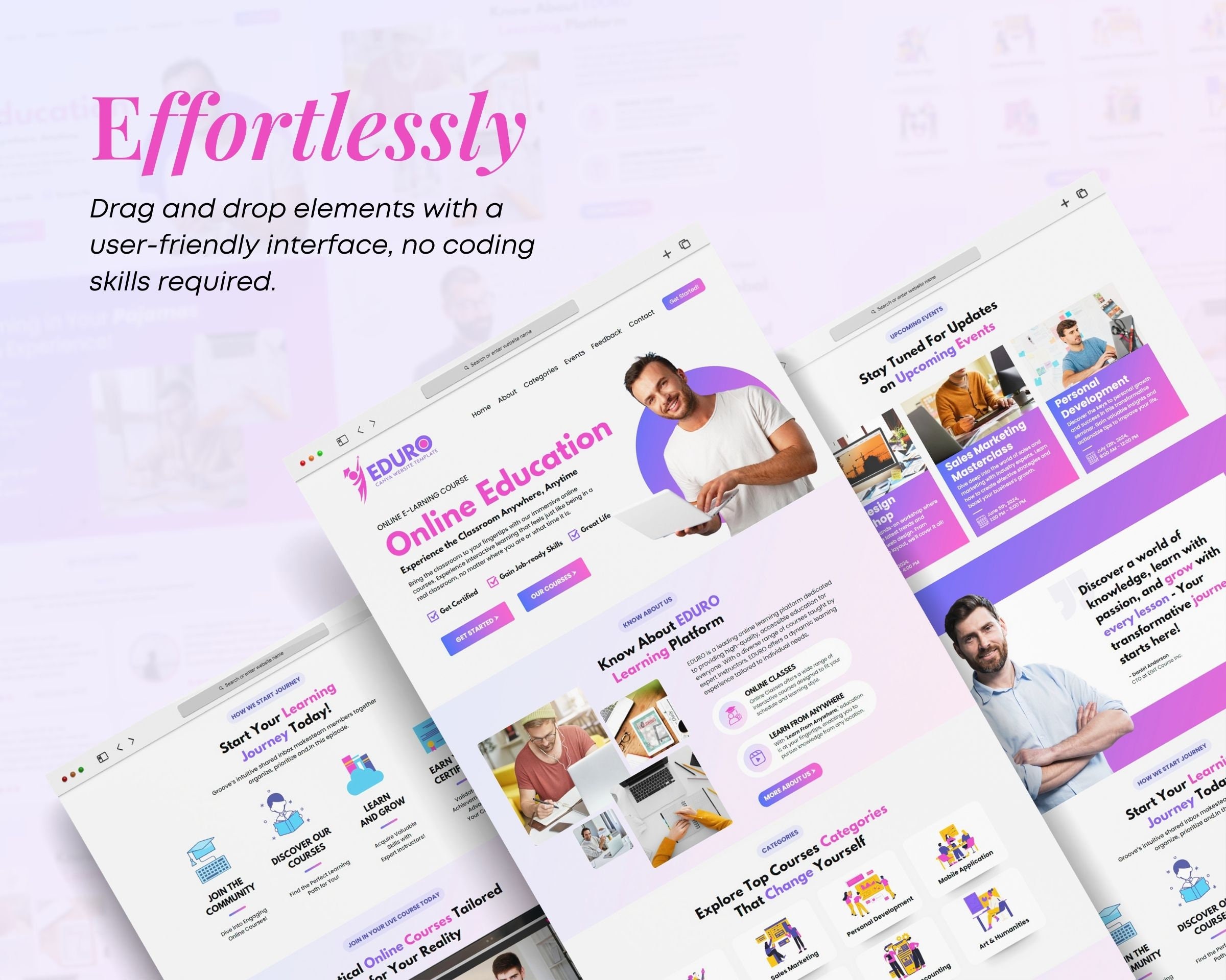 Online Course Canva Website Template, Online Courses Website Template ...