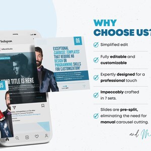 Instagram Carousel Templates, Blue Carousel Design, Engagement Booster ...