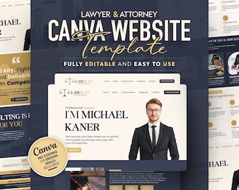 Lawyer Website Template: Easy-Edit Attorney Landing Page (Canva)