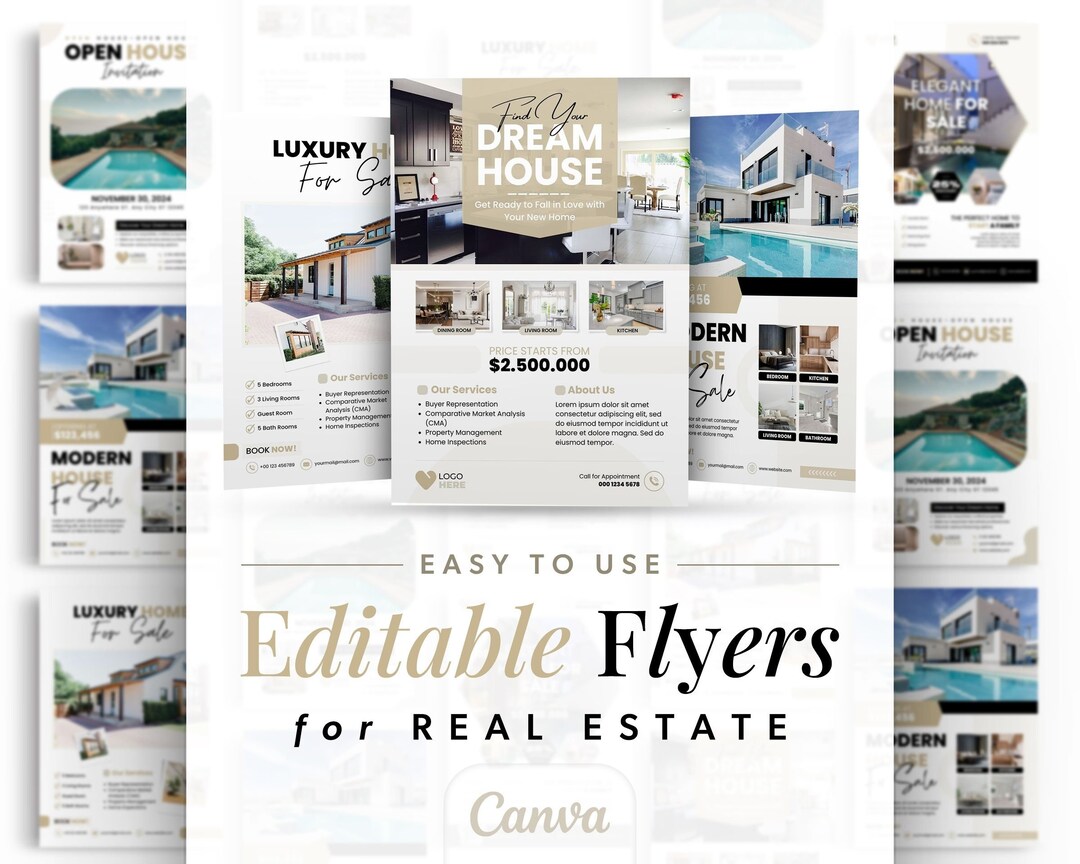Editable Real Estate Flyer Templates: Canva Realtor Marketing (digital ...