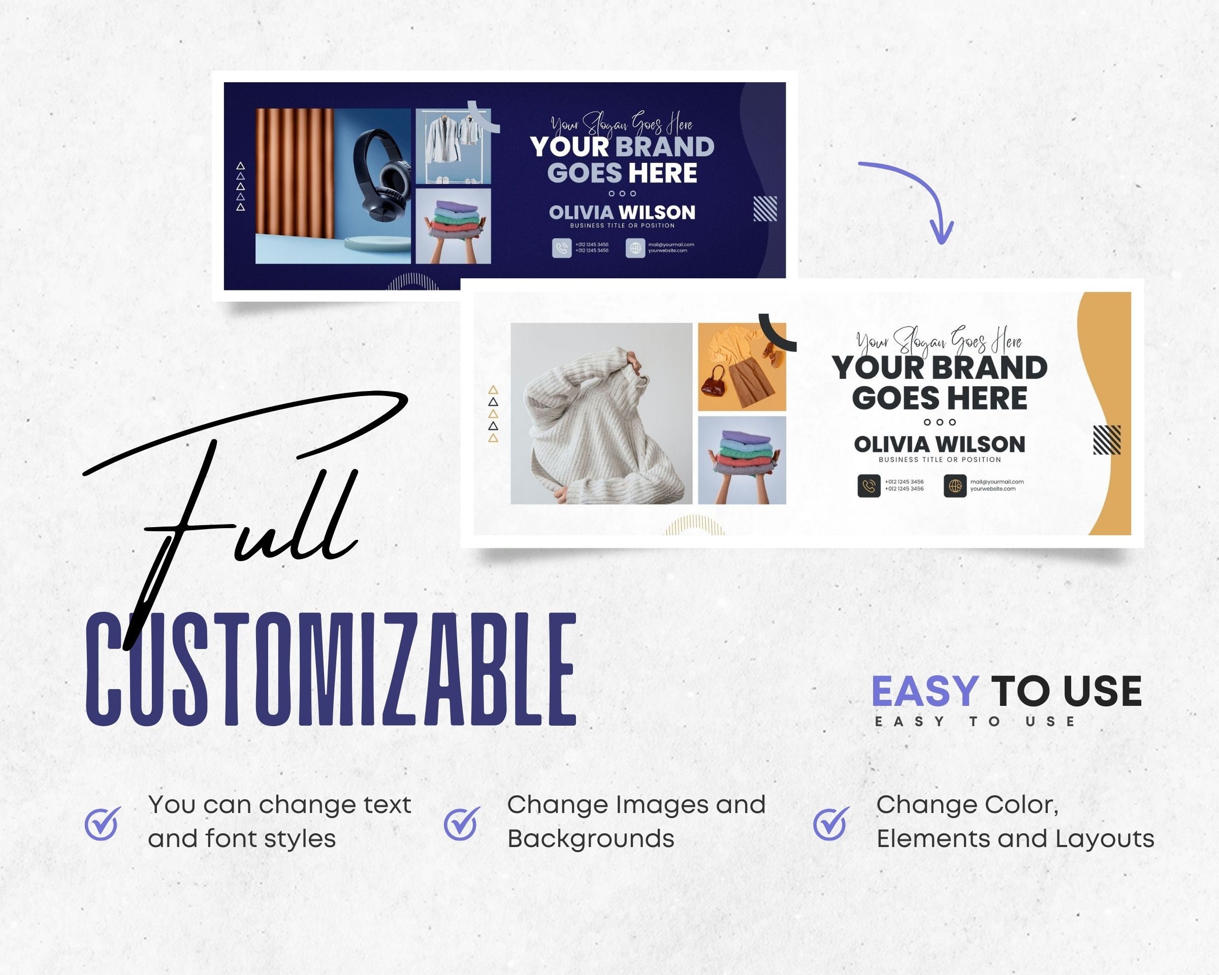 Facebook Cover Templates, Facebook Profile Banner Templates, Editable