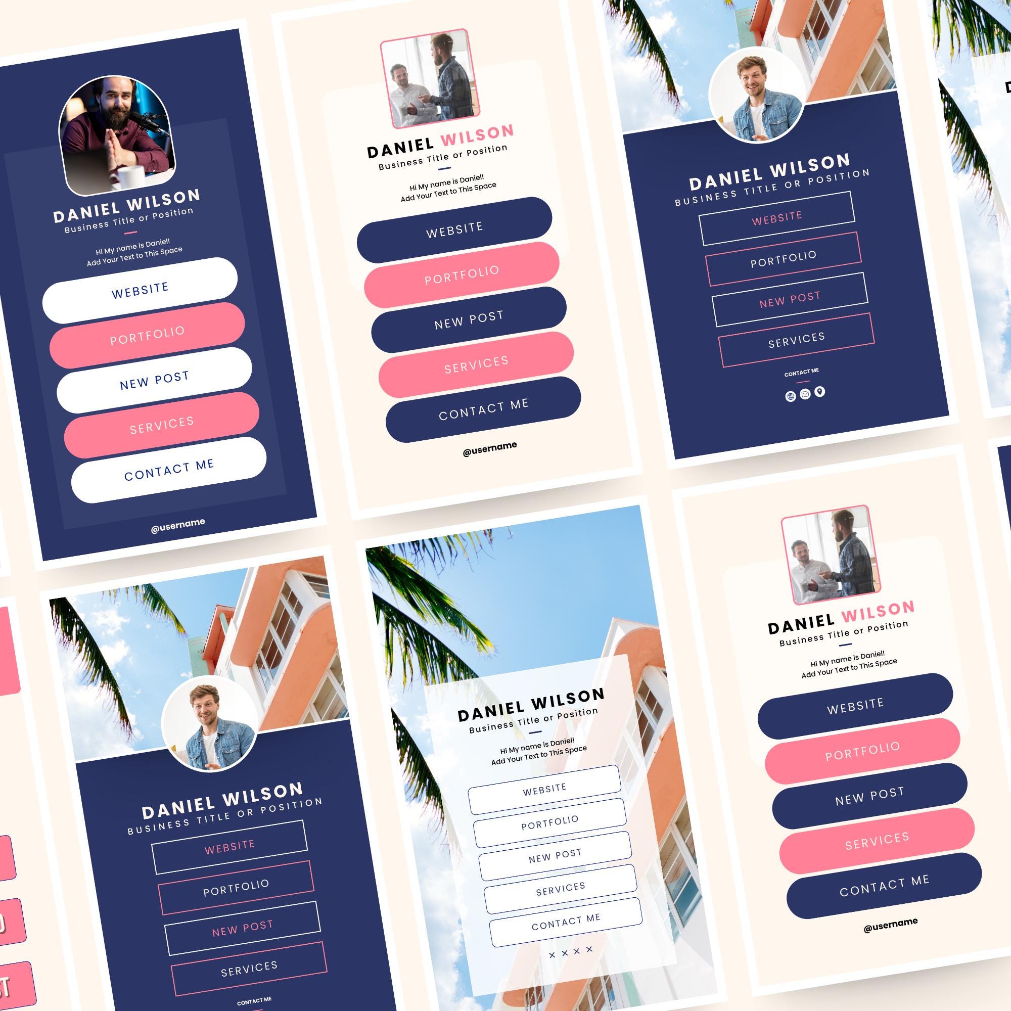 Instagram Link in Bio Templates: Editable Landing Page (canva Templates ...