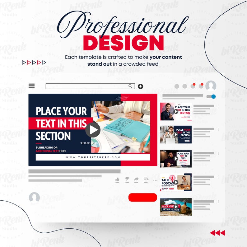 Pc Thumbnail Youtube Thumbnail Templates: Red-themed Canva Kit - Etsy
