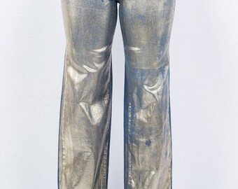 Wide Leg Jean with Foil Detail