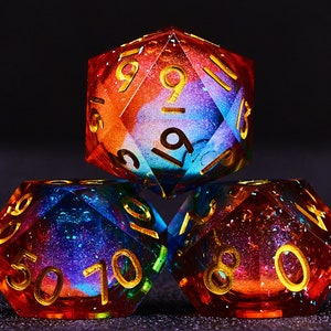 Magic Galaxy Liquid Core DND Dice Set for d&d gifts , Galaxy Liquid Core rpg dice set for dungeons and dragons, Liquid core d and d dice set