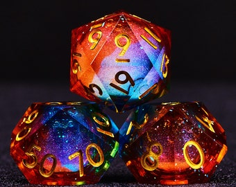 Magic Galaxy Liquid Core DND Dice Set for d&d gifts , Galaxy Liquid Core rpg dice set for dungeons and dragons, Liquid core d and d dice set