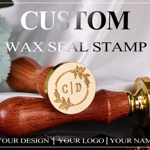 Custom Wax Seal Stamp Kit for Wedding Invitation, Initial Wax Stamp Kit for Gift, Wedding Logo Wax Seal Kit, Personalised Stove Wax Seal Kit