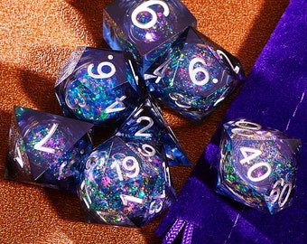 Glittering galaxy Liquid core dice set for role playing games - Quality and Adventure Await , Liquid Core dungeons and dragons dice set dnd