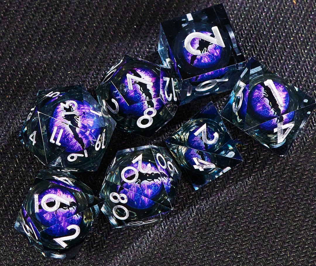 Liquid Core Dragon Eye Dnd Dice Set , Handmade Dnd Dice Liquid Core