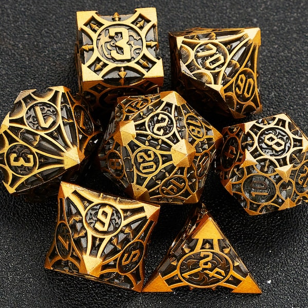 Metal dnd dice set for Baldur's Gate 3 , Metal d&d dice set for dnd gifts , Polyhedral dungeons and dragons dice set dnd