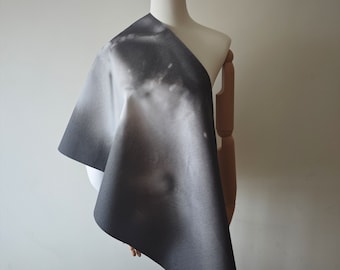 Dark Grey Canvas Fabric, Thermochromic Fabric, Dark Grey change to White Fabric, Drill Fabric, Creative Temperature Sense of Color Fabric