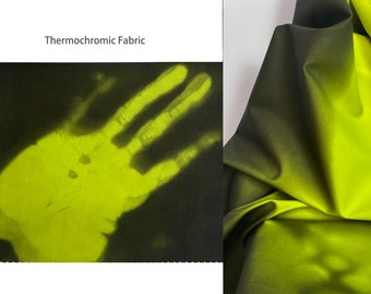 Tessuto a colori variabili, tessuto in PU, tessuto giallo fluorescente, senso della temperatura del tessuto a colori