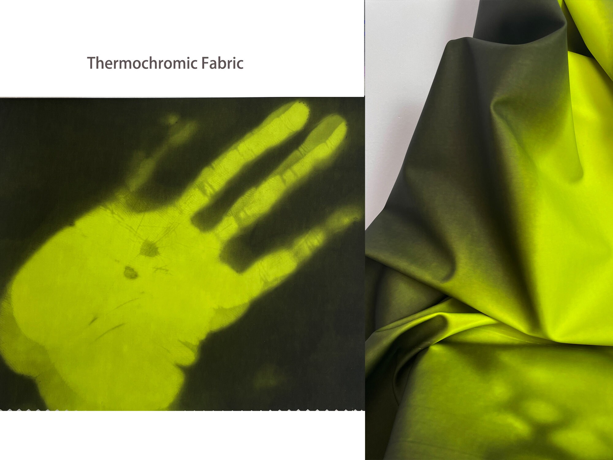 Changeable Color Fabric PU Fabric Fluorescent Yellow Fabric