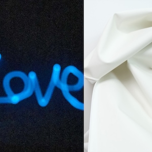 Luminous Fabric, White Change to Luminous Blue, Color Changed Fabric, Leather Fabric, Creative Fabric, Luminous effect in dark