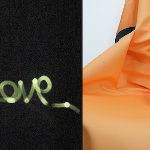 Luminous Fabric, Orange Change to Luminous Yellow, Color Changed Fabric, Leather Fabric, Creative Fabric, Luminous effect in dark