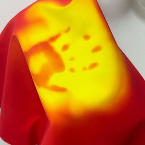 Thermochromic Fabric, Orangered Change to yellow, Red Change Yellow, Color Changed Fabric, Leather Fabric, Creative Temperature Sense Fabric