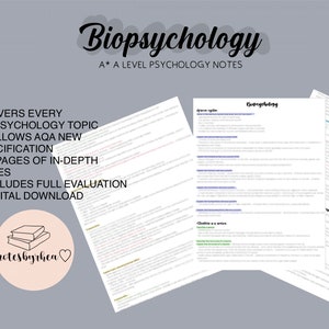 AQA A Level Psychology Biopsychology Notes