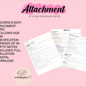 AQA A Level Psychology Attachment Notes