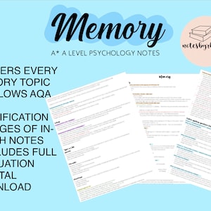 AQA A Level Psychology Memory Notes