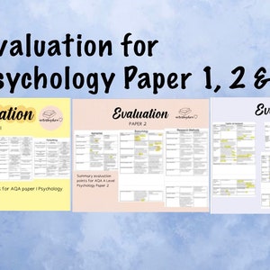 Evaluación completa de psicología de nivel AQA A para el paquete de pruebas 1, 2 y 3